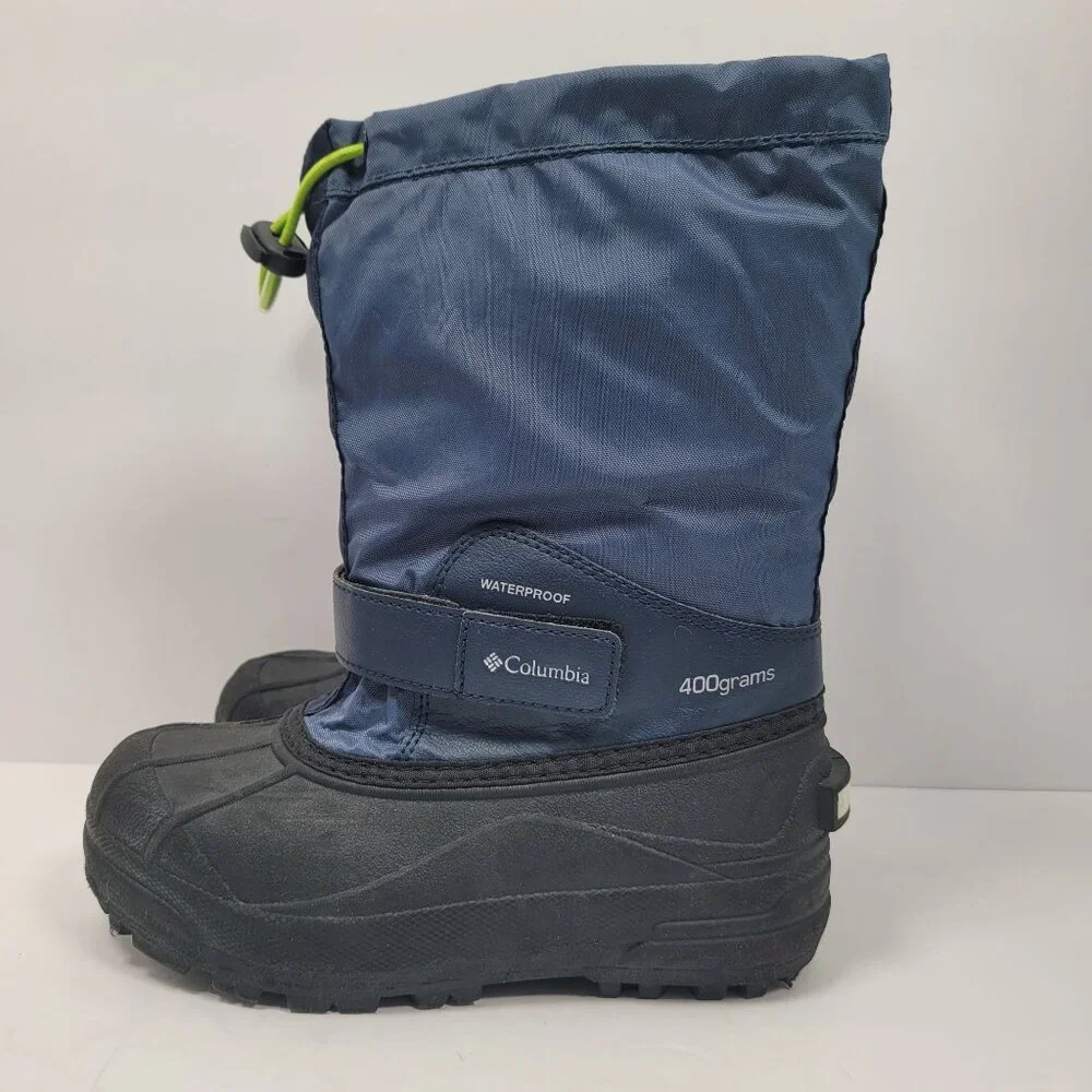 Columbia Powderbug Youth Blue/Black Waterproof Snow Boots BY1324-433 US Size 2